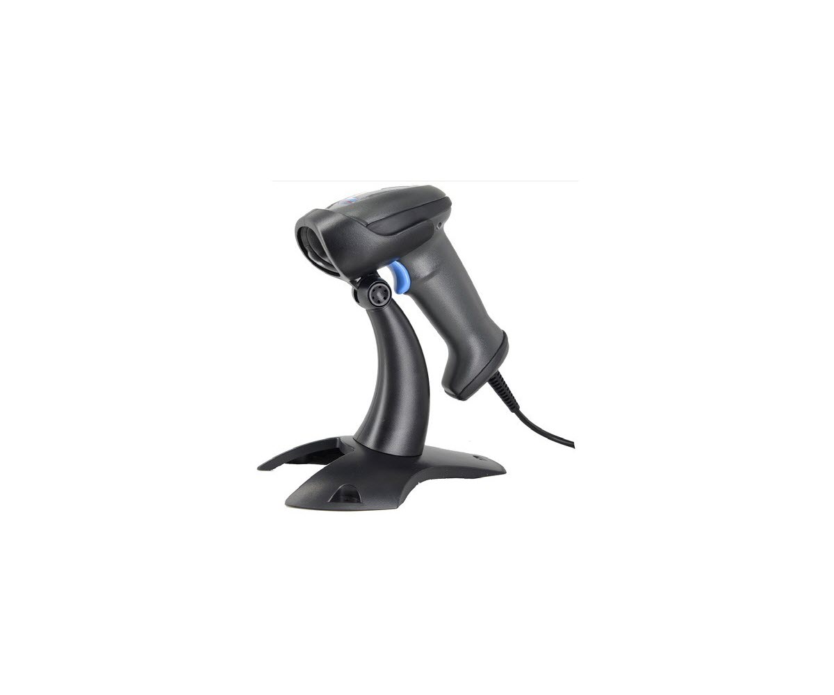 Scan Hi-Tech Barcode Scanner 1D, Laser, USB, Stand