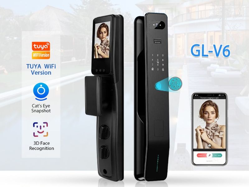 WiFi 3D Face Recognition Fingerprint Palm-print Full Automatic Smart Camera Door Lock